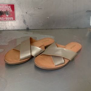 Gold Metallic Sandals/Slides NWT